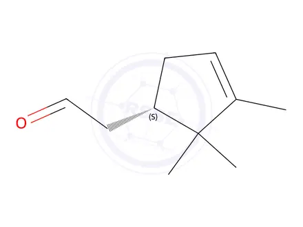 Chemical structure of (S)-2,2,3-trimethylcyclopent-3-ene-1-acetaldehyde