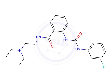 Chemical structure of N-(2-(Diethylamino)ethyl)-2-(3-(3-fluorophenyl)ureido)benzamide