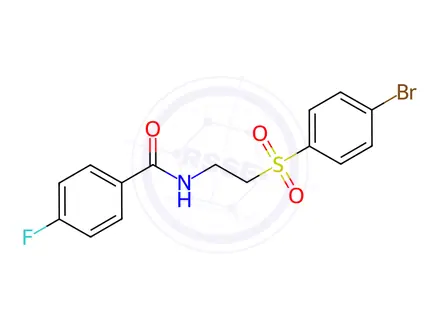 Chemical structure of N-(2-((4-bromophenyl)sulfonyl)ethyl)-4-fluorobenzamide