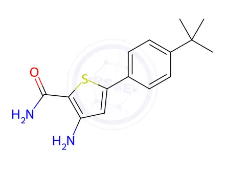 Chemical structure of 3-AMINO-5-[4-(TERT-BUTYL)PHENYL]THIOPHENE-2-CARBOXAMIDE