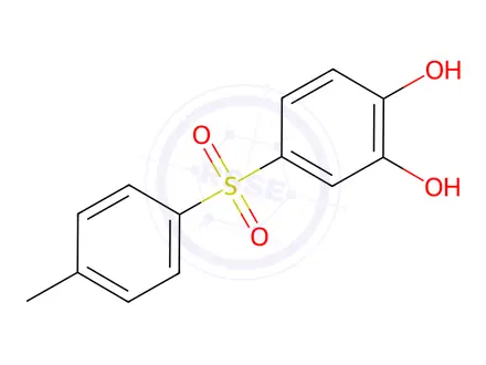Chemical structure of 4-(4-methylphenyl)sulfonylbenzene-1,2-diol