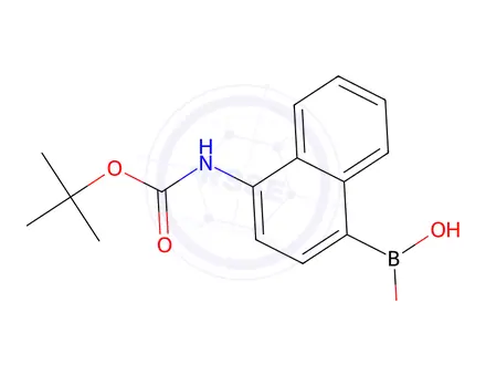 Chemical structure of 4-(t-Butoxycarbonylamino)naphthalene-1-boronic acid