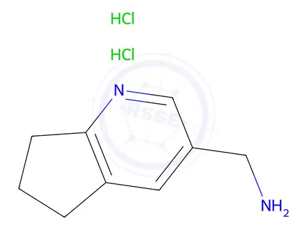 Chemical structure of (6,7-Dihydro-5H-cyclopenta[b]pyridin-3-ylmethyl)amine Dihydrochloride