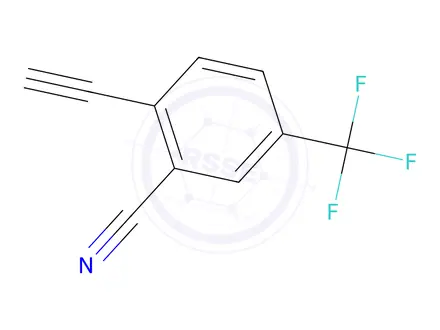Chemical structure of 2-Ethynyl-5-(trifluoromethyl)benzonitrile