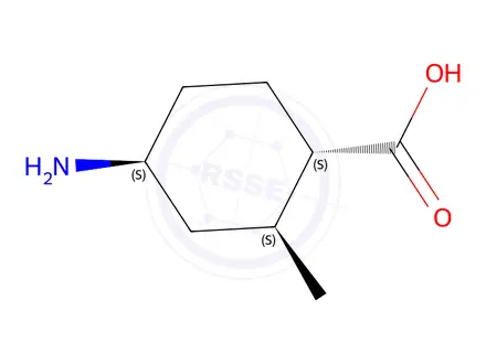 Chemical structure of (1S,2S,4S)-4-amino-2-methylcyclohexane-1-carboxylic acid