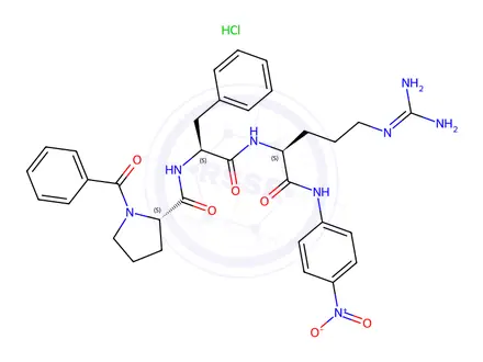 Chemical structure of Bz-Pro-Phe-Arg-pNA · HCl