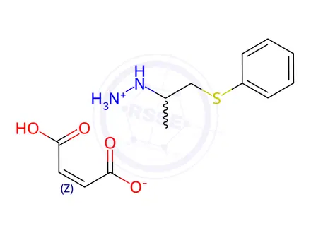 Chemical structure of Hydrazine, [1-methyl-2-(phenylthio)ethyl]-, (2Z)-2-butenedioate (1:1)
