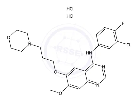 Chemical structure of 4-(3-Chloro-4-fluorophenylamino)-7-methoxy-6-[3-(4-morpholinyl)propoxy]quinazoline dihydrochloride