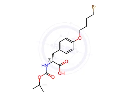 Chemical structure of N-Boc-O-(4-bromobutyl)-L-tyrosine