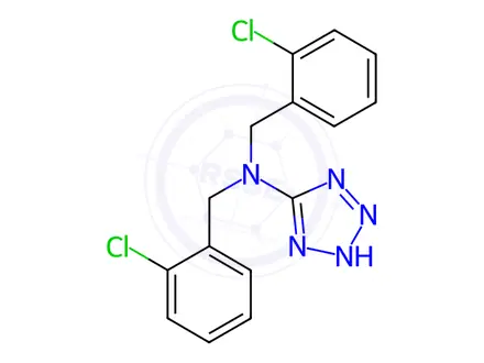 Chemical structure of N,N-Bis[(2-chlorophenyl)methyl]-1H-1,2,3,4-tetrazol-5-amine
