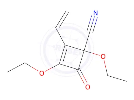 Chemical structure of 2-Cyclobutene-1-carbonitrile,2-ethenyl-1,3-diethoxy-4-oxo-(9CI)