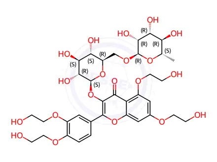 Chemical structure of 5,7,3′,4′-Tetra-O-β-hydroxyethylrutoside