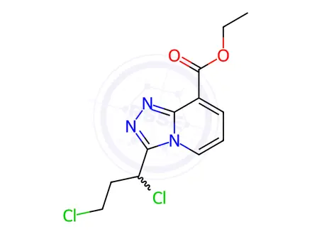 Chemical structure of Ethyl 3-(1,3-dichloropropyl)[1,2,4]triazolo[4,3-a]pyridine-8-carboxylate