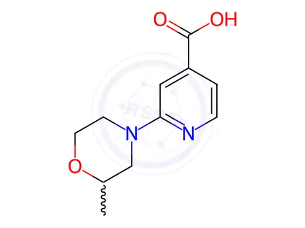 Chemical structure of 2-(2-Methylmorpholino)isonicotinic acid