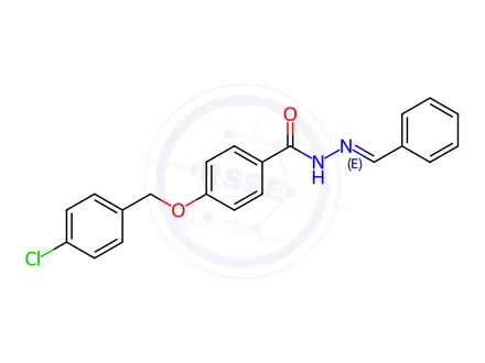 Chemical structure of N'-Benzylidene-4-((4-chlorobenzyl)oxy)benzohydrazide