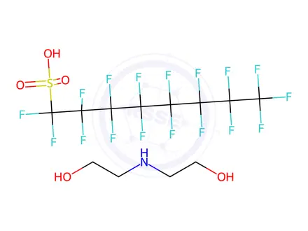 Chemical structure of Bis(2-hydroxyethyl)ammonium perfluorooctanesulfonate in methanol
