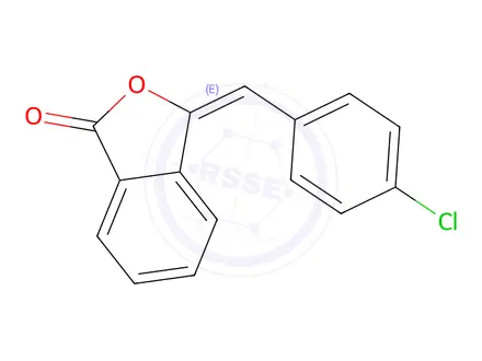 Chemical structure of (E)-3-(4-chlorobenzylidene)isobenzofuran-1(3H)-one
