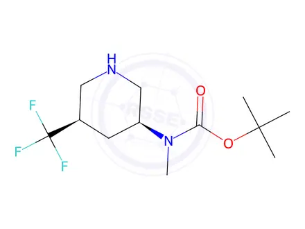 Chemical structure of Tert-butyl methyl((3S,5R)-5-(trifluoromethyl)piperidin-3-yl)carbamate
