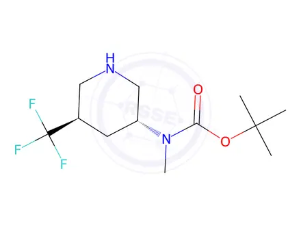 Chemical structure of Tert-butyl methyl((3R,5R)-5-(trifluoromethyl)piperidin-3-yl)carbamate