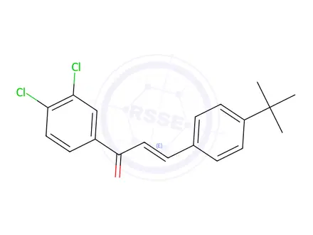 Chemical structure of (2E)-3-(4-tert-Butylphenyl)-1-(3,4-dichlorophenyl)prop-2-en-1-one
