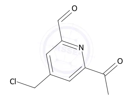 Chemical structure of 6-Acetyl-4-(chloromethyl)picolinaldehyde