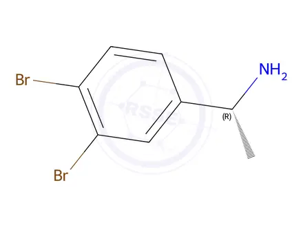 Chemical structure of (R)-1-(3,4-Dibromophenyl)ethan-1-amine