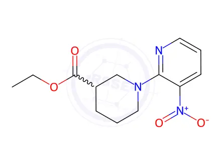 Chemical structure of Ethyl 1-(3-nitropyridin-2-yl)piperidine-3-carboxylate