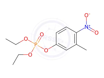 Chemical structure of Phosphoric acid, diethyl 3-methyl-4-nitrophenyl ester