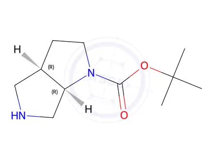 Chemical structure of (3aR, 6aR)-Hexahydro-pyrrolo[3,4-b]pyrrole-1-carboxylic acid tert-butyl ester oxalate