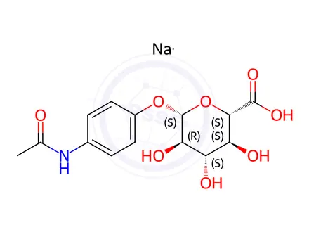 Chemical structure of 4-Acetamidophenyl beta-D-Glucuronide Sodium Salt