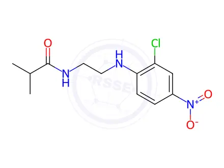Chemical structure of N-[2-(2-chloro-4-nitroanilino)ethyl]-2-methylpropanamide