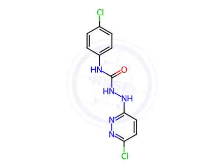 Chemical structure of N-(4-Chlorophenyl)-2-(6-chloropyridazin-3-yl)hydrazinecarboxamide