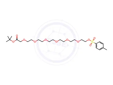 Chemical structure of tert-Butyl 20-(tosyloxy)-3,6,9,12,15,18-hexaoxaicosanoate