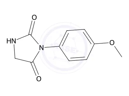 Chemical structure of 3-(4-methoxyphenyl)imidazolidine-2,4-dione
