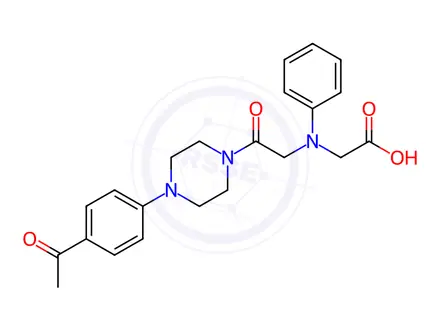 Chemical structure of [{2-[4-(4-Acetylphenyl)piperazin-1-yl]-2-oxoethyl}(phenyl)amino]acetic acid