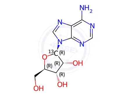 Chemical structure of [1'-13C]adenosine