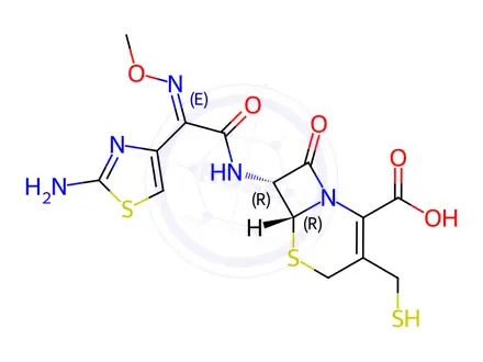 Chemical structure of Cefotifuromercapto,Mercapto Ceftiofur(Desfuroyl Ceftiofur)