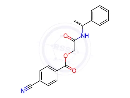 Chemical structure of 2-Oxo-2-((1-phenylethyl)amino)ethyl 4-cyanobenzoate