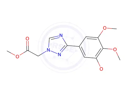 Chemical structure of Methyl 2-(3-(3,4,5-trimethoxyphenyl)-1H-1,2,4-triazol-1-yl)acetate