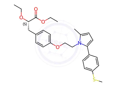 Chemical structure of Ethyl (S)-2-ethoxy-3-(4-(2-(2-methyl-5-(4-(methylthio)phenyl)-1H-pyrrol-1-yl)ethoxy)phenyl)propanoate