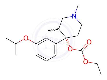 Chemical structure of ethyl 4-(3-isopropoxyphenyl)-1,3-diMethylpiperidin-4-yl carbonate
