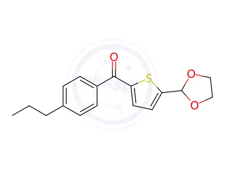 Chemical structure of (5-(1,3-Dioxolan-2-yl)thiophen-2-yl)(4-propylphenyl)methanone