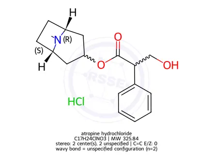 Chemical structure of atropine hydrochloride