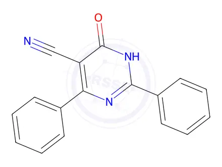 Chemical structure of 6-Oxo-2,4-diphenyl-1,6-dihydropyrimidine-5-carbonitrile
