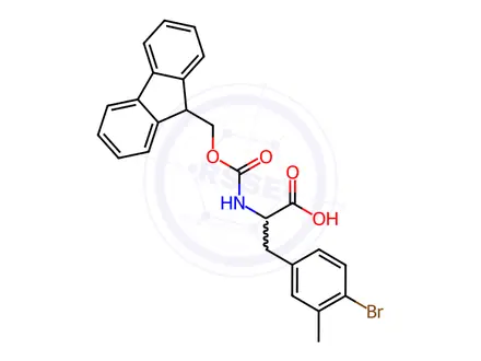 Chemical structure of N-Fmoc-4-bromo-3-methyl-DL-phenylalanine