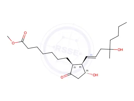 Chemical structure of Methyl 7-((1S,2R,3R)-3-hydroxy-2-((E)-4-hydroxy-4-methyloct-1-en-1-yl)-5-oxocyclopentyl)heptanoate