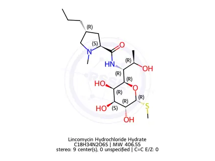 Chemical structure of Lincomycin Hydrochloride Hydrate