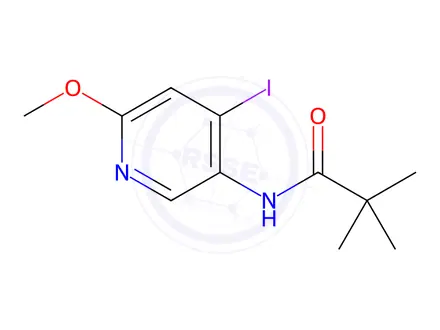 Chemical structure of N-(4-Iodo-6-methoxypyridin-3-yl)pivalamide