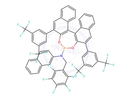 Chemical structure of (11bS)-N-(2-Naphthalenyl)-2,6-bis(3,5-bis(trifluoromethyl)phenyl)-N-((perfluorophenyl)methyl)dinaphtho[2,1-d:1',2'-f][1,3,2]dioxaphosphepin-4-amine