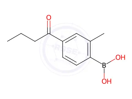 Chemical structure of 4-Butanoyl-2-methylphenylboronic acid